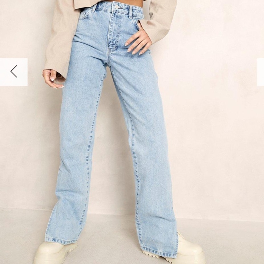 Petite High Waist Split Hem Jeans
